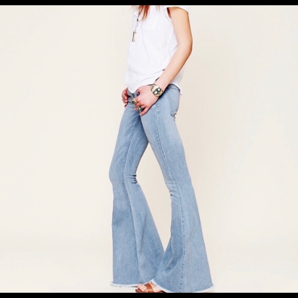 Free People Super Flare Medium Wash Jeans 24